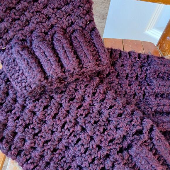 Claret Leg Warmers OSFM crochet warm thick chunky over the knee dance premade - Picture 5 of 8